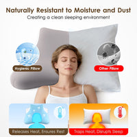 ULTREMA Ergonomic Cervical Memory Foam Pillow for Neck and Shoulder Pain Relief, Contour Orthopedic Sleeping Pillow for Back, Side, and Stomach Sleepers, Blue - Image 4