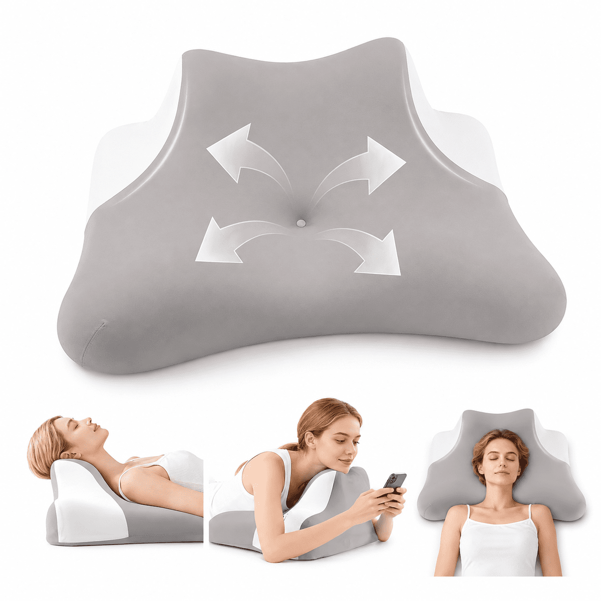 ULTREMA Ergonomic Cervical Memory Foam Pillow for Neck and Shoulder Pain Relief, Contour Orthopedic Sleeping Pillow for Back, Side, and Stomach Sleepers, Blue